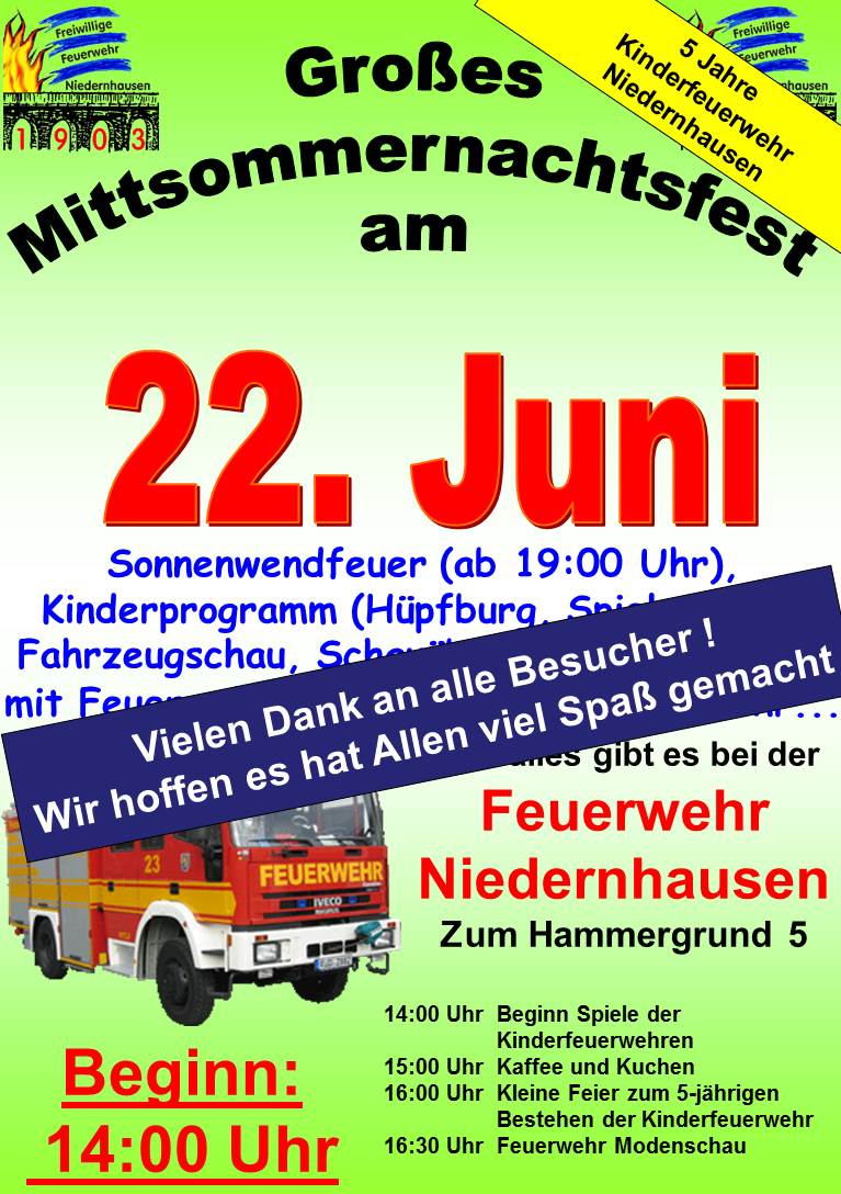 Plakat Mittsommernachtsfest 2013 Danke